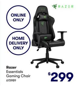 Razer - Essentials Gaming Chair offers at $299 in BIG W