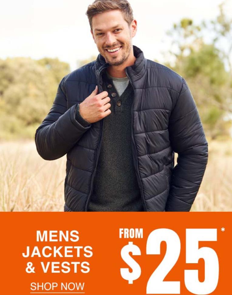 Mens Jackets & Vests offers at $25 in Rivers