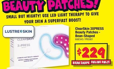 Lustreskin - Clearskin 3xpress Beauty Patches Bean-shaped offers at $229 in JB Hi Fi