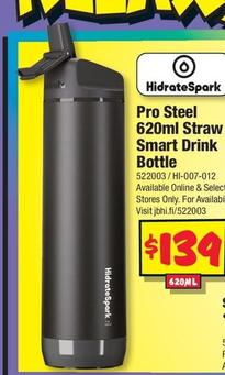 Hidratespark - Pro Steel 620ml Straw Smart Drink Bottle offers at $139 in JB Hi Fi