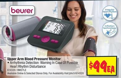 Beurer - Upper Arm Blood Pressure Monitor offers at $99 in JB Hi Fi