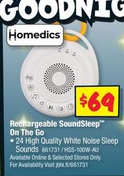Homedics - Rechargeable Soundsleep On The Go offers at $69 in JB Hi Fi