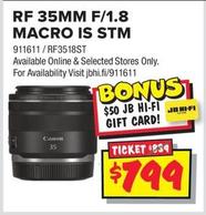Canon - Rf 35mm F/1.8 Macro Is Stm offers at $799 in JB Hi Fi