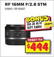 Canon - Rf 16mm F/2.8 Stm offers at $494 in JB Hi Fi