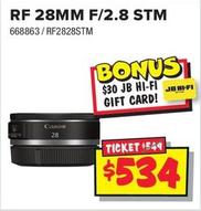 Canon - Rf 28mm F/2.8 Stm offers at $534 in JB Hi Fi
