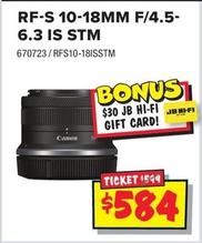 Canon - Rf-s 10-18mm F/4.5- 6.3 Is Stm offers at $584 in JB Hi Fi