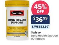 Swisse - Lung Health Support 90 Tablets offers at $36.99 in Advantage Pharmacy