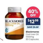 Blackmores - Cod Liver Oil 1000mg 80 Capsules offers at $12.99 in Advantage Pharmacy