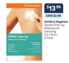 Smith & Nephew - Opsite Post-op Waterproof Dressing 6.5 X 5cm 5 Pack offers at $13.99 in Advantage Pharmacy