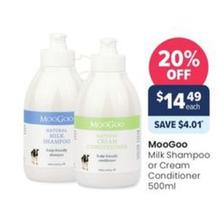 Moogoo - Milk Shampoo Or Cream Conditioner 500ml offers at $14.49 in Advantage Pharmacy