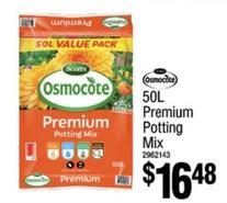 Osmocote - 50l Premium Potting Mix offers at $16.48 in Bunnings Warehouse