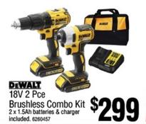 Dewalt - 18v 2 Pce Brushless Combo Kit offers at $299 in Bunnings Warehouse