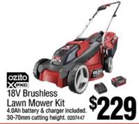 Ozito - 18v Brushless Lawn Mower Kit offers at $229 in Bunnings Warehouse
