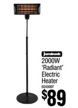 Jumbuck - 2000w 'radiant' Electric Heater offers at $89 in Bunnings Warehouse