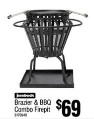 Jumbuck - Brazier & Bbq Combo Firepit offers at $69 in Bunnings Warehouse