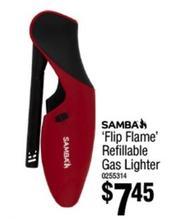 Samba - 'Flip Flame' Refillable Gas Lighter offers at $7.45 in Bunnings Warehouse