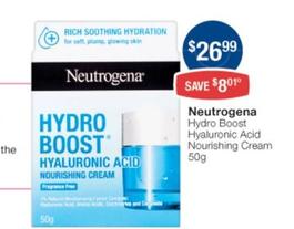 Neutrogena - Hydro Boost Hyaluronic Acid Nourishing Cream 50g offers at $26.99 in Pharmacist Advice