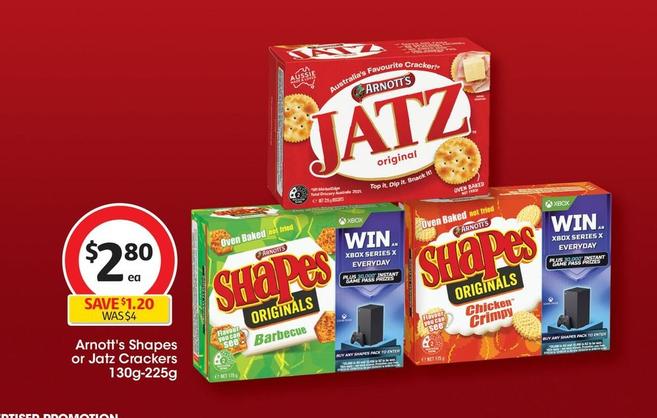 Arnott's - Shapes Crackers 130g-225g offers at $2.8 in Coles