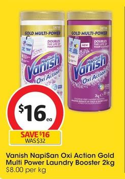 Vanish - Napisan Oxi Action Gold Multi Power Laundry Booster 2kg offers at $16 in Coles