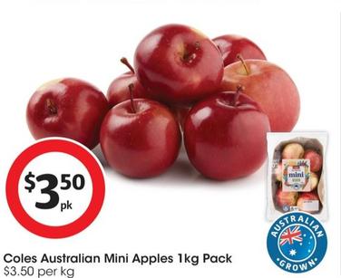 Coles - Australian Mini Apples 1kg Pack  offers at $3.5 in Coles