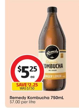 Remedy - Kombucha 750ml offers at $5.25 in Coles