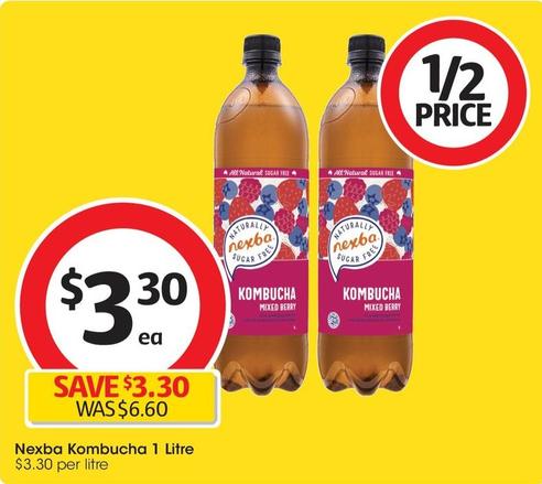 Nexba Kombucha - 1 Litre offers at $3.3 in Coles