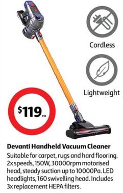 Devanti - Handheld Vacuum Cleaner offers at $119 in Coles