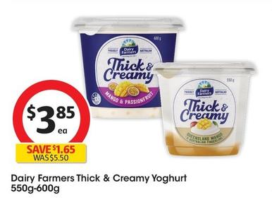 Dairy Farmers - Thick & Creamy Yoghurt 550g-600g offers at $3.85 in Coles
