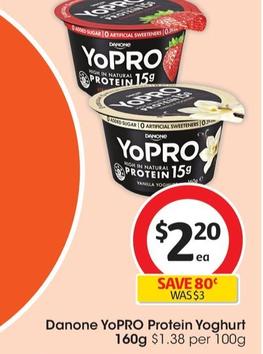 Danone - Yopro Protein Yoghurt 160g offers at $2.2 in Coles