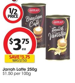 Jarrah - Latte 250g offers at $3.75 in Coles