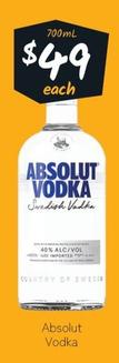 Absolut - Vodka offers at $49 in Cellarbrations