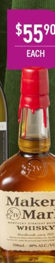 Maker's Mark - Kentucky Straight Bourbon Whisky offers at $55.9 in Dan Murphy's