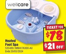 Wellcare - Heated Foot Spa offers at $78 in JB Hi Fi