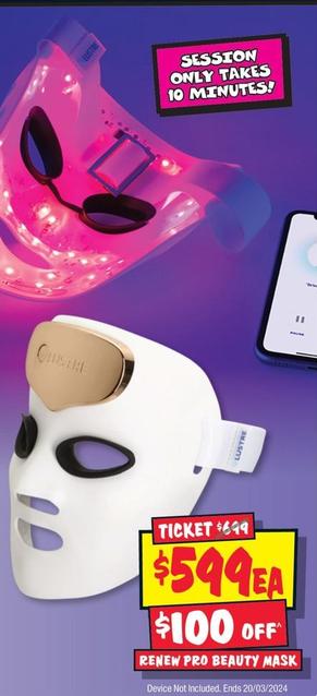 Lustre - Clearskin Revive Or Renew Pro Beauty Mask offers at $599 in JB Hi Fi