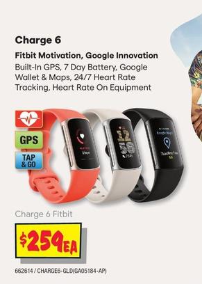 Fitbit - Charge 6 offers at $259 in JB Hi Fi