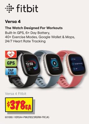Fitbit - Versa 4 offers at $378 in JB Hi Fi
