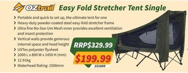 Oztrail - Easy Fold Stretcher Tent Single offers at $199.99 in Tentworld