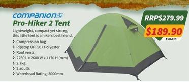 Companiong - Pro-hiker 2 Tent offers at $189.9 in Tentworld