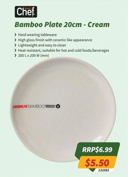 Travel Chef - Bamboo Plate 20cm Cream offers at $5.5 in Tentworld