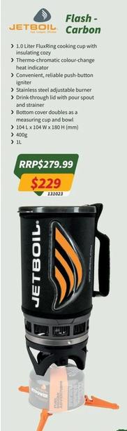 Jetboil - Flash-carbon offers at $229 in Tentworld