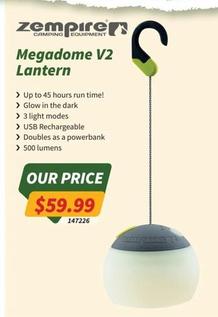 Zempire - Megadome V2 Lantern offers at $59.99 in Tentworld