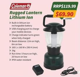 Coleman - Rugged Lantern Lithium Ion offers at $69.9 in Tentworld