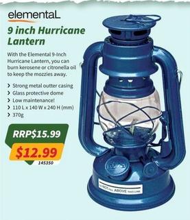 Elemental - 9 Inch Hurricane Lantern offers at $12.99 in Tentworld