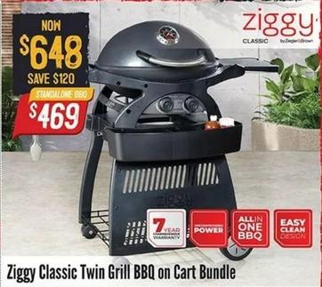 Ziggy - Classic Twin Grill Bbq On Cart Bundle offers at $648 in Barbeques Galore