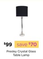 Presley Crystal Glass Table Lamp offers at $99 in Early Settler