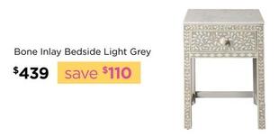 Bone Inlay Bedside Light Grey offers at $439 in Early Settler