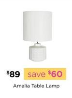 Amalia Table Lamp offers at $89 in Early Settler