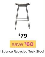 Spence Recycled Teak Stool offers at $79 in Early Settler