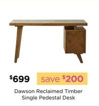 Dawson - Reclaimed Timber Single Pedestal Desk offers at $699 in Early Settler
