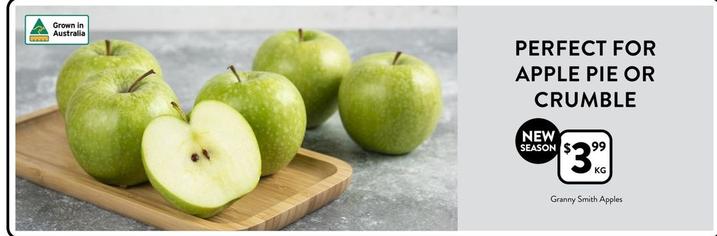 Granny Smith Apples offers at $3.99 in Foodworks